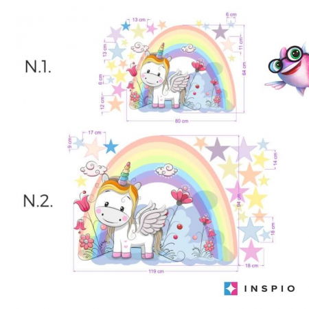 Stickere decorative si covorase - Autocolant - Unicornul meu, 95 x 120 cm + text si stele