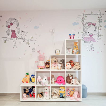 Autocolant zana pe o ramura cu un pisoi mov, 81 x 94 cm [4]