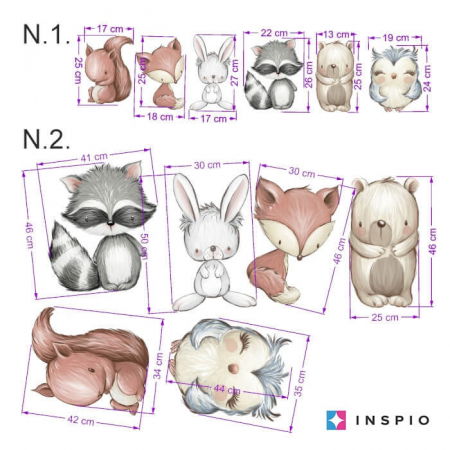 Stickere decorative - Autocolante cu animalute deasupra patutului, Diverse modele