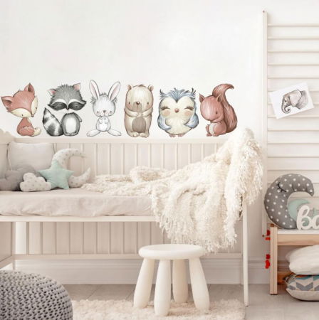 Stickere decorative - Autocolante cu animalute deasupra patutului, Diverse modele