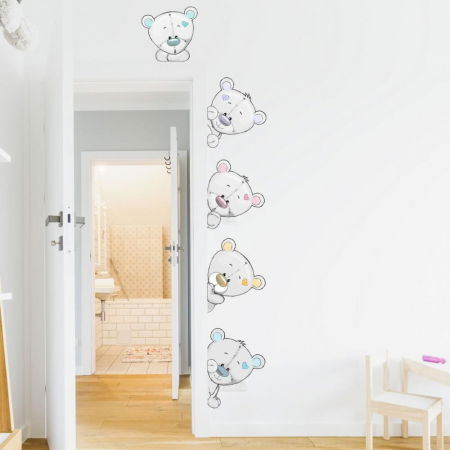 Stickere decorative - Autocolante in jurul usii - Ursuleti gri I - Diverse modele