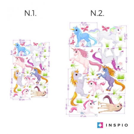Stickere decorative - Autocolante pentru camera - Unicorni, set mic, Roz