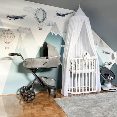 Autocolante pentru perete - Avioane si baloane in acuarela [5]