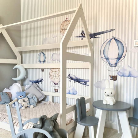 Autocolante pentru perete - Avioane si baloane in acuarela [2]