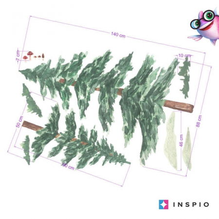 Autocolante pentru perete -  Copaci + accesorii, 2 buc,Verde [2]