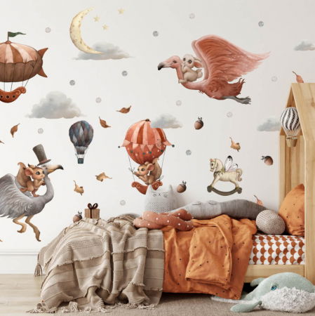 Stickere decorative - Autocolante pentru perete pentru copii - Lumea magica, Roz