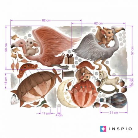 Stickere decorative - Autocolante pentru perete pentru copii - Lumea magica, Roz