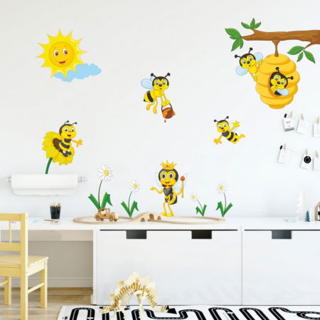 Stickere decorative - Autocolante pentru perete - Regatul albinutelor, Diverse marimi