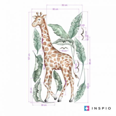 Stickere decorative si covorase - Autocolante textile - Girafa din lumea SAFARI