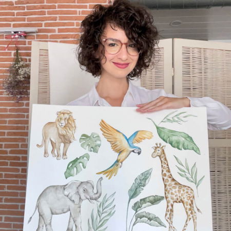 Autocolante textile - Girafa din lumea SAFARI [5]