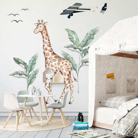 Stickere decorative si covorase - Autocolante textile - Girafa din lumea SAFARI