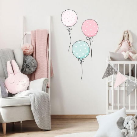 Stickere decorative - Baloane INSPIO in culori pudrate, N.1. roz