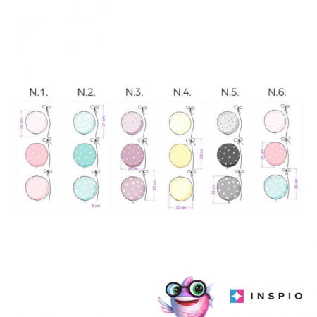 Stickere decorative - Baloane INSPIO in culori pudrate, N.1. roz