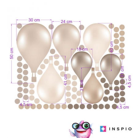 Stickere decorative - Baloane maro-crem in stil norvegian