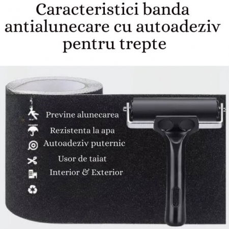 Banda antialunecare cu autoadeziv pentru trepte, rezistenta la apa, PVC, Diverse dimensiuni [6]