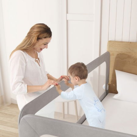 Produse resigilate pentru copii si bebelusi - PRODUS RESIGILAT - Bariera protectie pat copii, rabatabila, H 70 - 83 cm, Diverse dimensiuni si culori