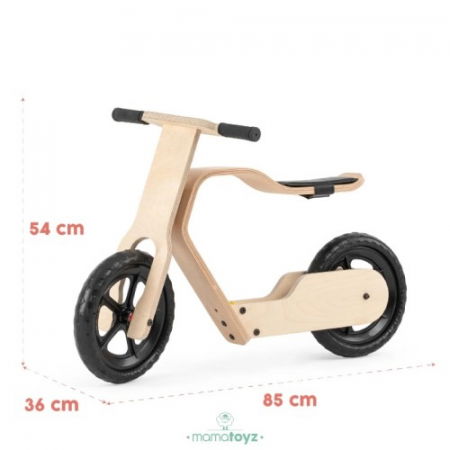 Bicicleta fara pedale MamaToyz RideMe, din lemn natural [7]