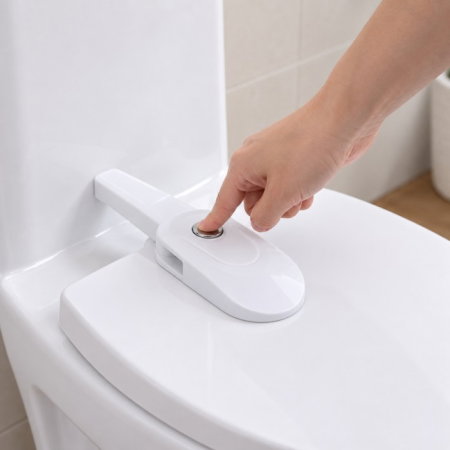 Blocator capac toaleta, pentru bebelusi si copii, protectie was WC, Empria, siguranta WC, 22.3 x 7.5 x 3 cm, alb [13]