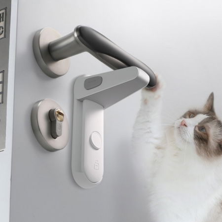Protectie mobila pentru copii si bebelusi - Blocator usa, Empria, siguranta maner usa, 12.5x4.5x7.6, Alb/Gri