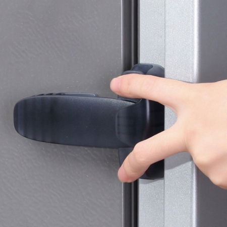 Protectii utile - Blocator usa frigider, congelator, pentru bebelusi si copii, Empria, 10 x 7.2 x 1.5 cm, albastru inchis