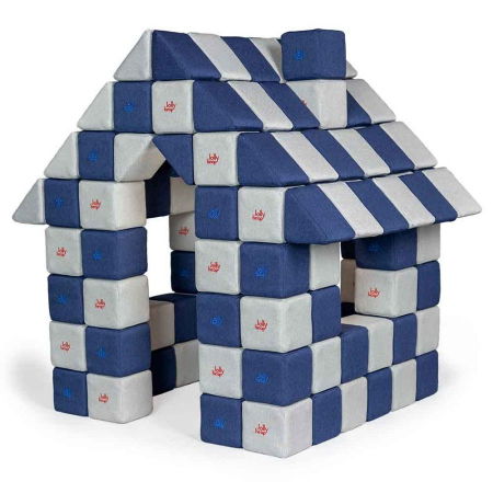 Blocuri JOY Magnetice de construit, JollyHeap, 150 cuburi, Alb Fildes-Albastru [0]