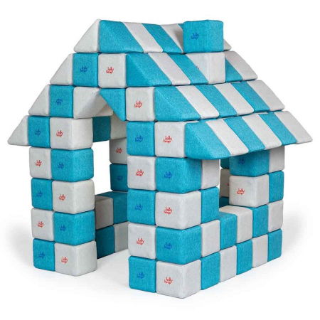 Blocuri JOY Magnetice de construit, JollyHeap, 150 cuburi, Alb Fildes-Bleu [0]