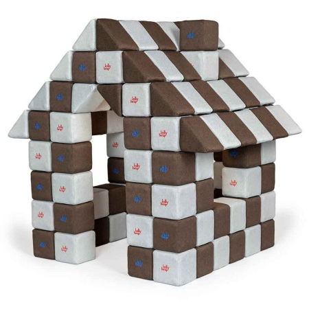 Blocuri JOY Magnetice de construit, JollyHeap, 150 cuburi, Alb Fildes-Maro [0]