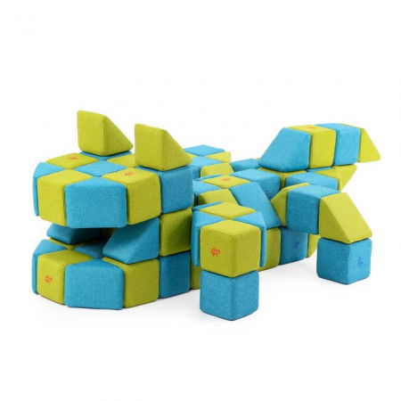 Blocuri Magnetice de construit, JollyHeap JOY , 150 cuburi, Diverse culori [6]