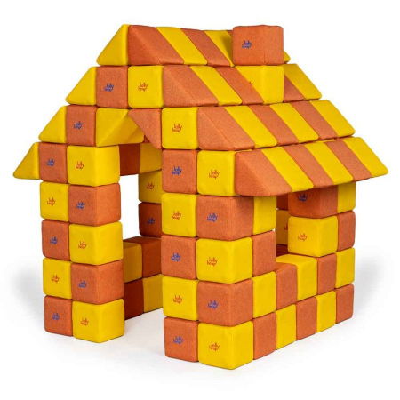 Blocuri JOY Magnetice de construit, JollyHeap, 150 cuburi, Galben-Portocaliu [0]
