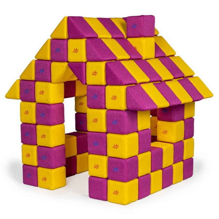 Blocuri JOY Magnetice de construit, JollyHeap, 150 cuburi, Galben-Roz [0]