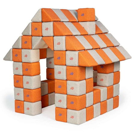 Blocuri JOY Magnetice de construit, JollyHeap, 150 cuburi, Gri-Portocaliu [0]