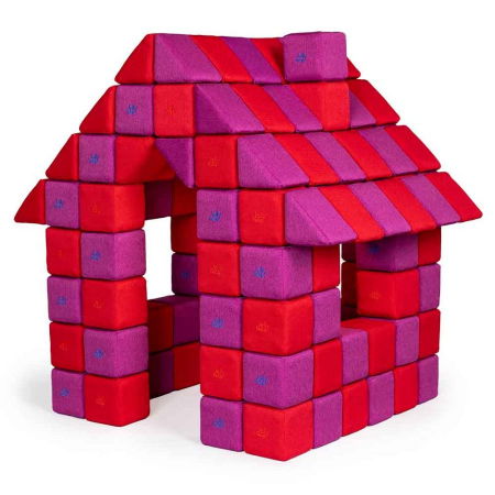 Blocuri JOY Magnetice de construit, JollyHeap, 150 cuburi, Rosu-Roz [0]