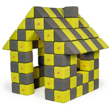 Blocuri JOY Magnetice de construit, JollyHeap, 150 cuburi, Verde-Gri Inchis [0]