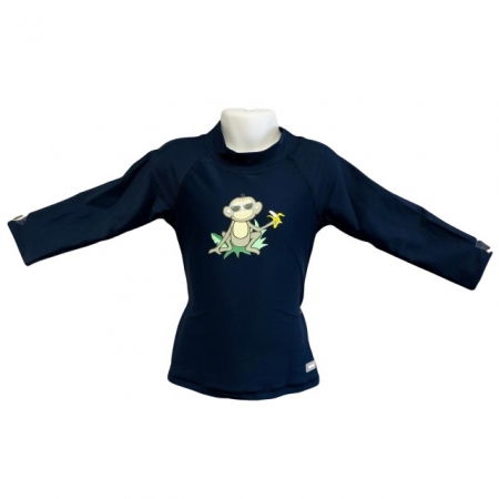 Bluza Copii Maneca Lunga, Anti-Iritatii, Protectie Soare UPF50+, Navy Jungle, Diverse marimi [2]