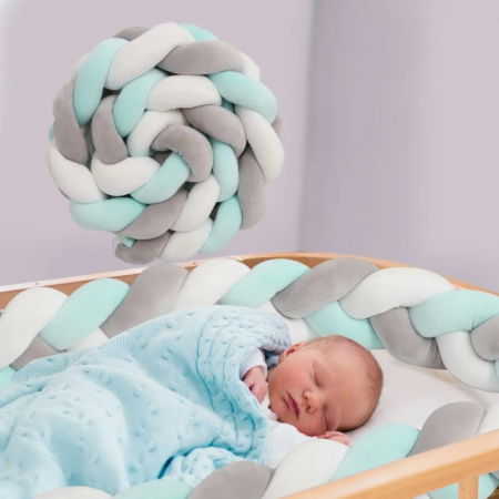 Aparatori laterale patut bebe - Bumper impletit aparator patut, foarte lung si ultra soft, Diverse dimensiuni