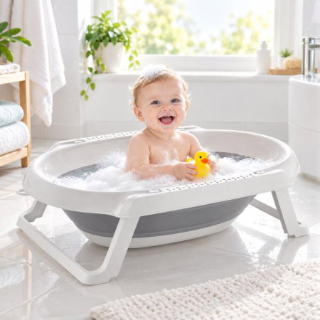 Baia bebelusului - Cadita pliabila bebe BabyJem, Diverse culori