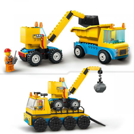 Camioane de constructie si macara cu bila pentru demolari [7]