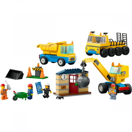 Camioane de constructie si macara cu bila pentru demolari [6]