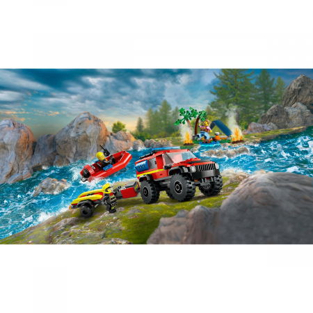 LEGO® City - Camion 4X4 si barca de pompieri (60412), 301 piese [9]