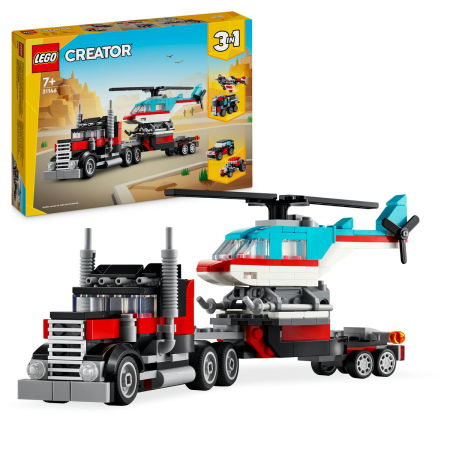 LEGO - Camioneta cu platforma si elicopter