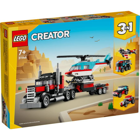 LEGO - Camioneta cu platforma si elicopter