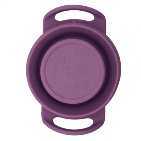 Cana din silicon 2 in 1, pentru gustari si apa, cu capac anti-varsare, Empria, Mov [2]