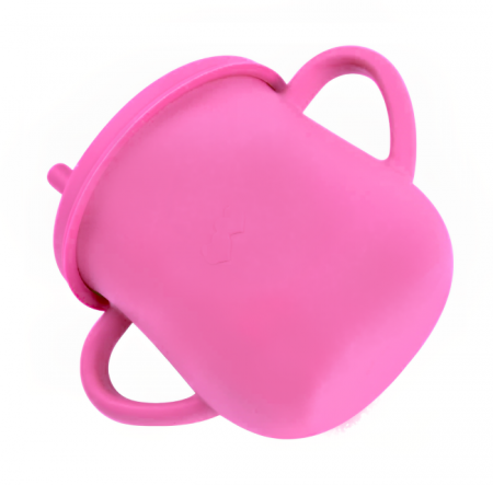 Cana din silicon cu capac si pai, pentru bebelusi, Empria, Roz [5]