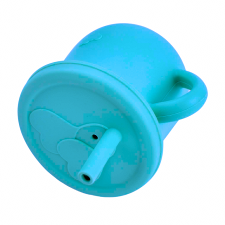 Cana din silicon cu capac si pai, pentru bebelusi, Empria, Blue [3]