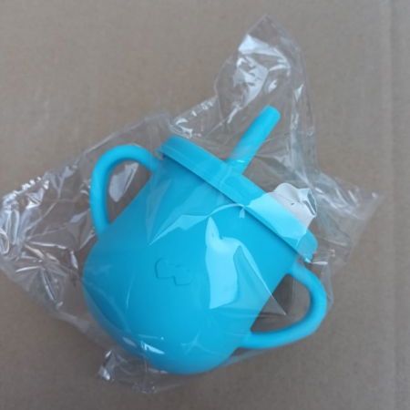 Cana din silicon cu capac si pai, pentru bebelusi, Empria, Blue [1]
