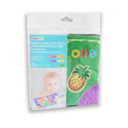 Cartea interactiva pentru bebelusi cu accesoriu de dentitie BabyJem, Animale [2]