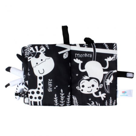 Carte Senzoriala Contrastanta pentru Bebelusi Explorarea Contrastelor, 18.5 x 15 x 3 cm, Jungle [3]