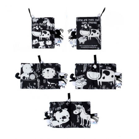 Carte Senzoriala Contrastanta pentru Bebelusi Explorarea Contrastelor, 18.5 x 15 x 3 cm, Farm [7]