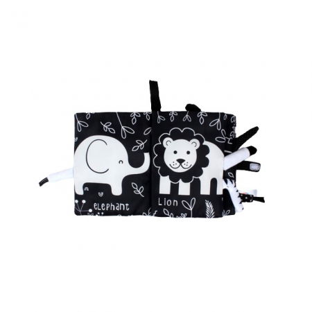 Carte Senzoriala Contrastanta pentru Bebelusi Explorarea Contrastelor, 18.5 x 15 x 3 cm, Jungle [5]