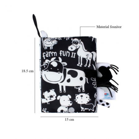 Carte Senzoriala Contrastanta pentru Bebelusi Explorarea Contrastelor, 18.5 x 15 x 3 cm, Farm [2]